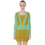 Flower Girl Togo V-neck Bodycon Long Sleeve Dress