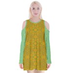 Flower Girl Togo Velvet Long Sleeve Shoulder Cutout Dress