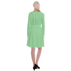 Long Sleeve Velvet Front Wrap Dress 
