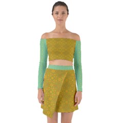Off Shoulder Top with Skirt Set 
