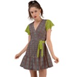 My Arg  Aisle Vib Bibi (2) Flutter Sleeve Wrap Dress