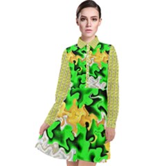 Long Sleeve Chiffon Shirt Dress 