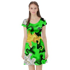 Short Sleeve Skater Dress Front Short Sleeve Skater Dress Front