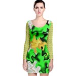 Petals (2) 3021 Long Sleeve Velvet Bodycon Dress