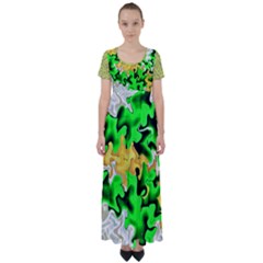 High Waist Short Sleeve Maxi Dress 