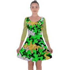 Quarter Sleeve Skater Dress 