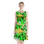 Petals (2) 3021 Sleeveless Waist Tie Chiffon Dress