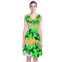 Short Sleeve Front Wrap Dress 