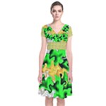 Petals (2) 3021 Short Sleeve Front Wrap Dress