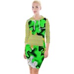Petals (2) 3021 Quarter Sleeve Hood Bodycon Dress