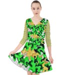 Petals (2) 3021 Quarter Sleeve Front Wrap Dress