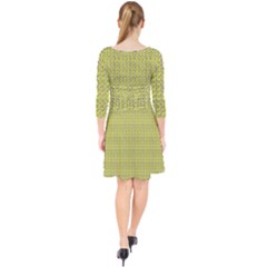 Quarter Sleeve Front Wrap Dress 