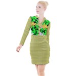 Petals (2) 3021 Button Long Sleeve Dress