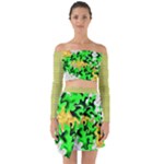 Petals (2) 3021 Off Shoulder Top with Skirt Set