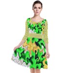 Petals (2) 3021 Quarter Sleeve Waist Band Dress