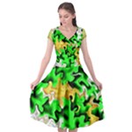 Petals (2) 3021 Cap Sleeve Wrap Front Dress