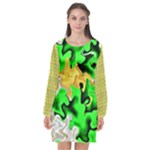 Petals (2) 3021 Long Sleeve Chiffon Shift Dress 