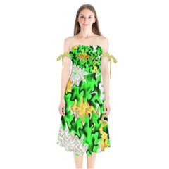 Shoulder Tie Bardot Midi Dress 