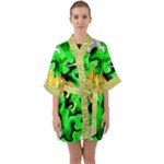 Petals (2) 3021 Half Sleeve Satin Kimono 