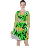 Petals (2) 3021 Quarter Sleeve Ruffle Waist Dress