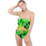 Petals (2) 3021 Frilly One Shoulder Swimsuit