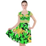 Petals (2) 3021 Cap Sleeve Midi Dress
