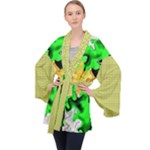 Petals (2) 3021 Long Sleeve Velvet Kimono 