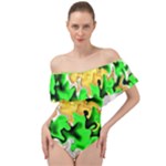 Petals (2) 3021 Off Shoulder Velour Bodysuit 
