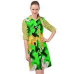 Petals (2) 3021 Long Sleeve Mini Shirt Dress