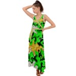Petals (2) 3021 V-Neck Chiffon Maxi Dress