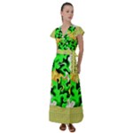 Petals (2) 3021 Flutter Sleeve Maxi Dress