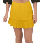 Amber Orange Fishtail Mini Chiffon Skirt