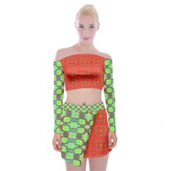Off Shoulder Top with Mini Skirt Set 