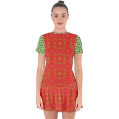 Drop Hem Mini Chiffon Dress 