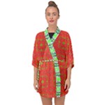 Nowwhat (2) Bouquet Half Sleeve Chiffon Kimono