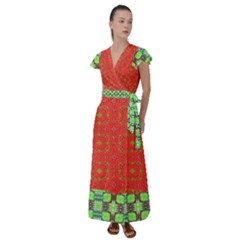 Flutter Sleeve Maxi Dress 