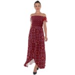Frequencee Garden Of Violets Off Shoulder Open Front Chiffon Dress