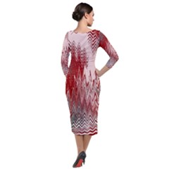 Quarter Sleeve Midi Velour Bodycon Dress 