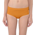 Apricot Orange Mid-Waist Bikini Bottoms