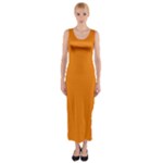 Apricot Orange Fitted Maxi Dress