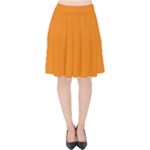 Apricot Orange Velvet High Waist Skirt