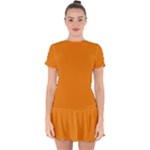 Apricot Orange Drop Hem Mini Chiffon Dress