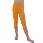 Apricot Orange Kids  Lightweight Velour Capri Leggings 