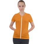 Apricot Orange Short Sleeve Zip Up Jacket