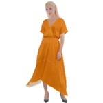 Apricot Orange Cross Front Sharkbite Hem Maxi Dress