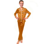 Apricot Orange Kid s Satin Long Sleeve Pajamas Set