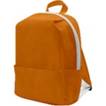 Apricot Orange Zip Up Backpack