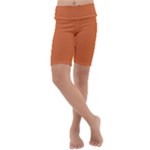 Coral Rose Kids  Lightweight Velour Cropped Yoga Leggings