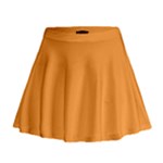 Deep Saffron Orange Mini Flare Skirt