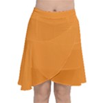 Deep Saffron Orange Chiffon Wrap Front Skirt